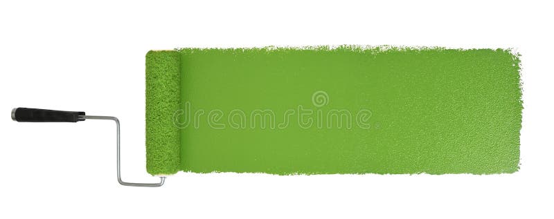 Verfroller met lange groene streep royalty-vrije stock afbeeldingen