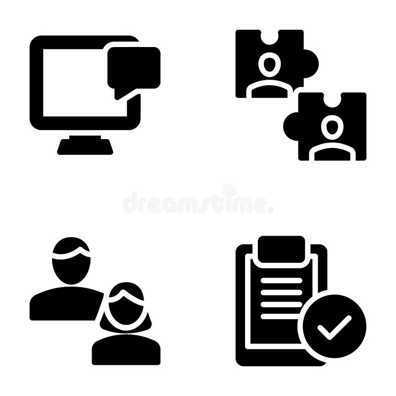 Vergadering, Werkplaats, Vectoren van Bedrijfs de Communicatie Glyph royalty-vrije illustratie Vergadering, Werkplaats, Vectoren van Bedrijfs de Communicatie Glyph royalty-vrije illustratie