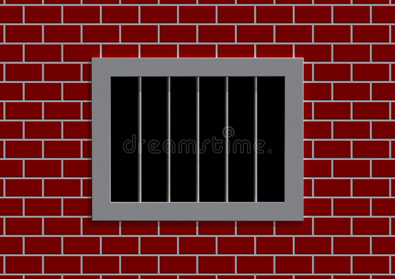Vergittertes Gefängnisfenster lizenzfreie abbildung Vergittertes Gefängnisfenster lizenzfreie abbildung