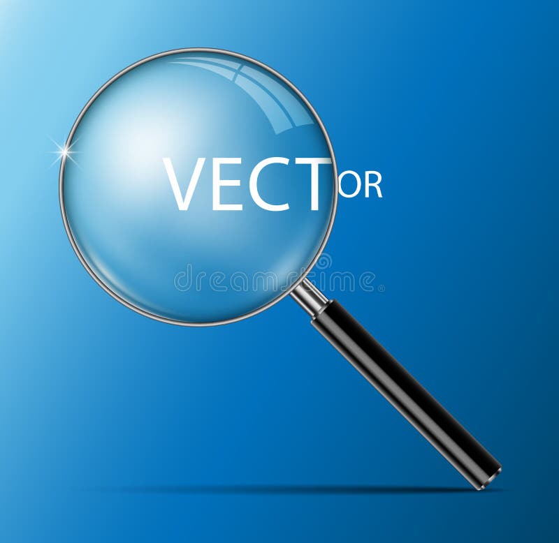 Vergrootglas op Transparante blauwe Achtergrond, met Gradiëntnetwerk De realistische Vector van de Vergrootglaslens royalty-vrije illustratie Vergrootglas op Transparante blauwe Achtergrond, met Gradiëntnetwerk De realistische Vector van de Vergrootglaslens royalty-vrije illustratie