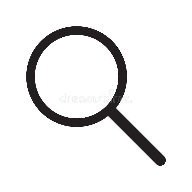 Vergrootglas icoon, vector vergrootglas of loep teken stock illustratie