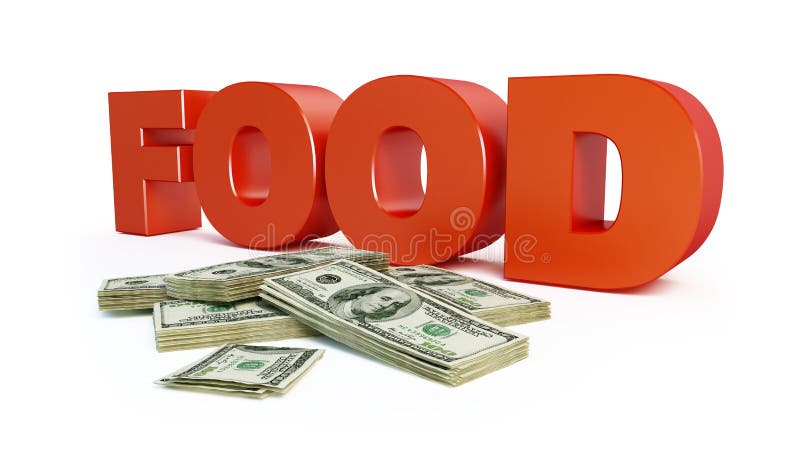 Increase in food prices on a white background. Increase in food prices on a white background