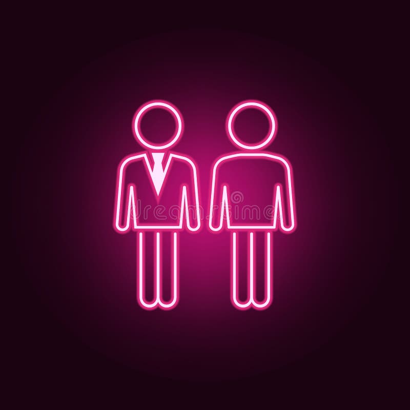 Verhältnis der Geschäftsperson mit Kundenneonikone Elemente des Leutesatzes Einfache Ikone f? r Website, Webdesign, bewegliche APP lizenzfreie abbildung