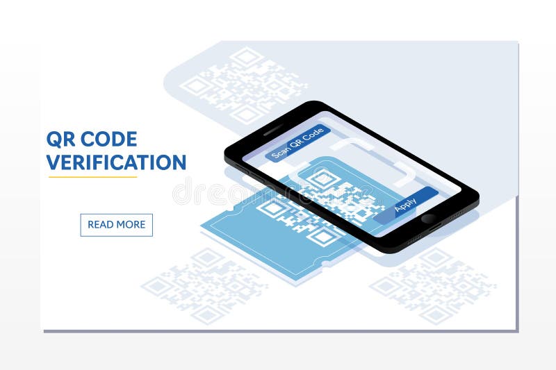 Verifica di Qr Un telefono cellulare con un analizzatore indica il codice del qr Stile isometrico dell'illustrazione di tecnologi illustrazione vettoriale Verifica di Qr Un telefono cellulare con un analizzatore indica il codice del qr Stile isometrico dell'illustrazione di tecnologi illustrazione vettoriale