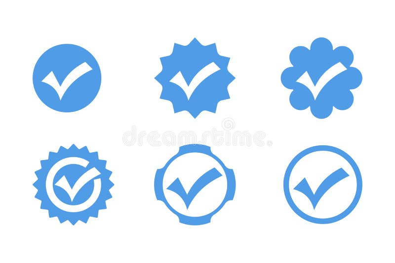 Premium Vector  Verified badge social media account set icons check mark  vector illustration