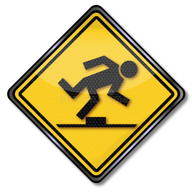 Caution trip hazard stock illustration