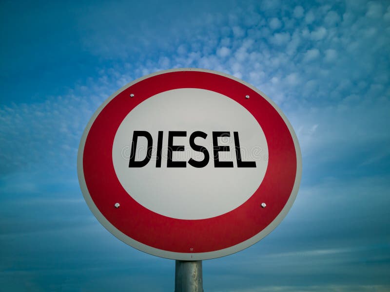 Verkehrszeichen in Deutschland. Verbot von Dieselfahrzeugen