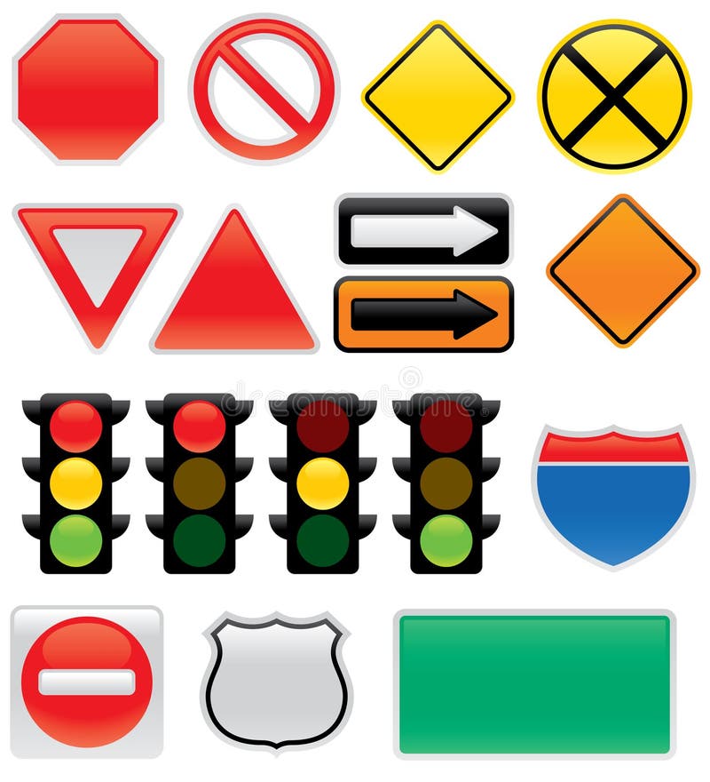 Verkehrszeichen-Ikonen lizenzfreie abbildung Verkehrszeichen-Ikonen lizenzfreie abbildung