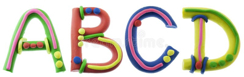 verklig gladlynt plasticine för alfabet arkivbild verklig gladlynt plasticine för alfabet arkivbild