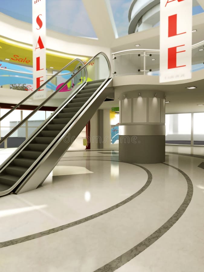 Uitverkoopbanner in Winkelcentrum vector illustratie