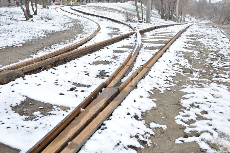 Verlassene Eisenbahnliniegabel stockfotografie Verlassene Eisenbahnliniegabel stockfotografie