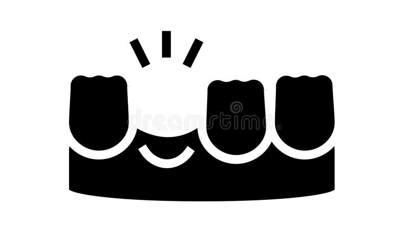 Verlorene Zahn Glyph-Ikonenanimation stock abbildung