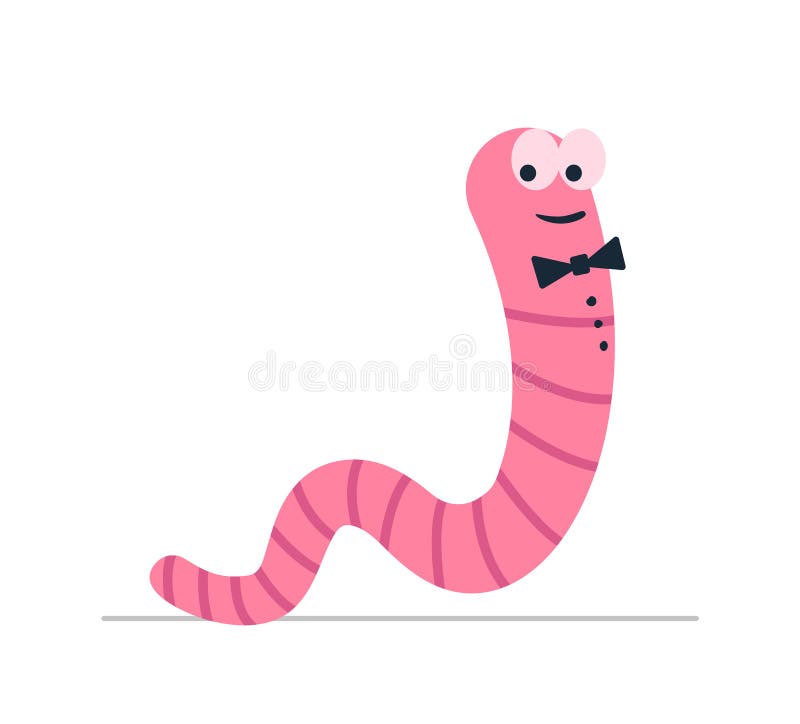 Estilo Plano De Worm Rosa. Minhoca é Personagem De Desenho Animado.  Ilustração do Vetor - Ilustração de jogo, fofofo: 234320778