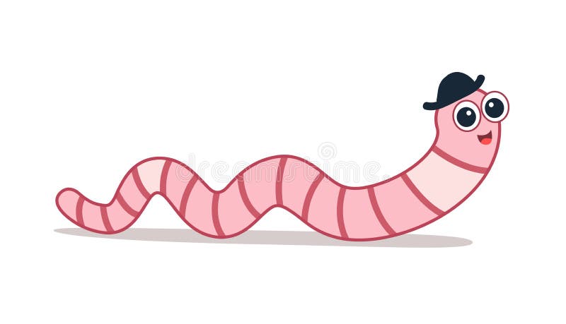 Estilo Plano De Worm Rosa. Minhoca é Personagem De Desenho Animado.  Ilustração do Vetor - Ilustração de jogo, fofofo: 234320778