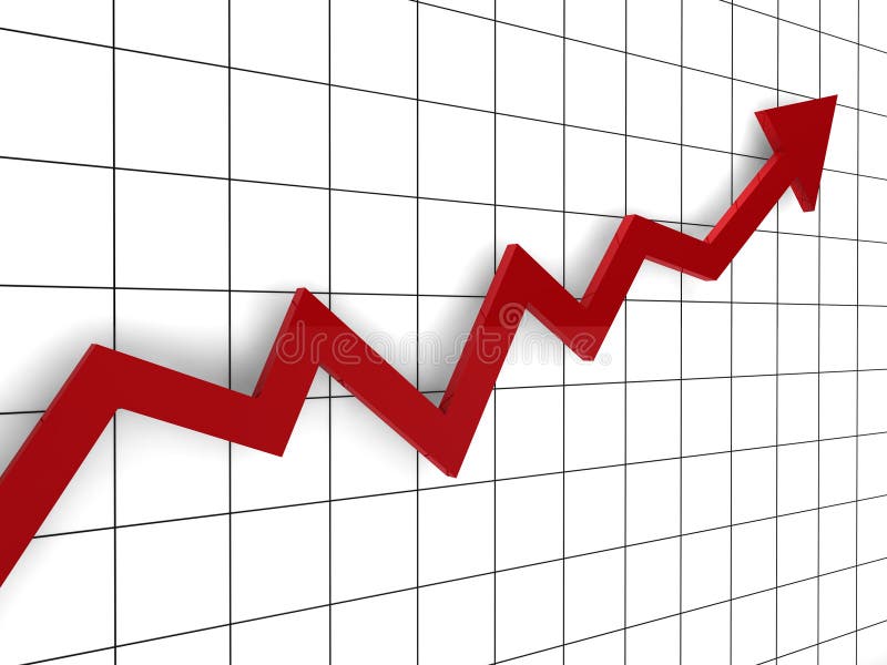 Figuras 3D e seta vermelha ilustração stock. Ilustração de 