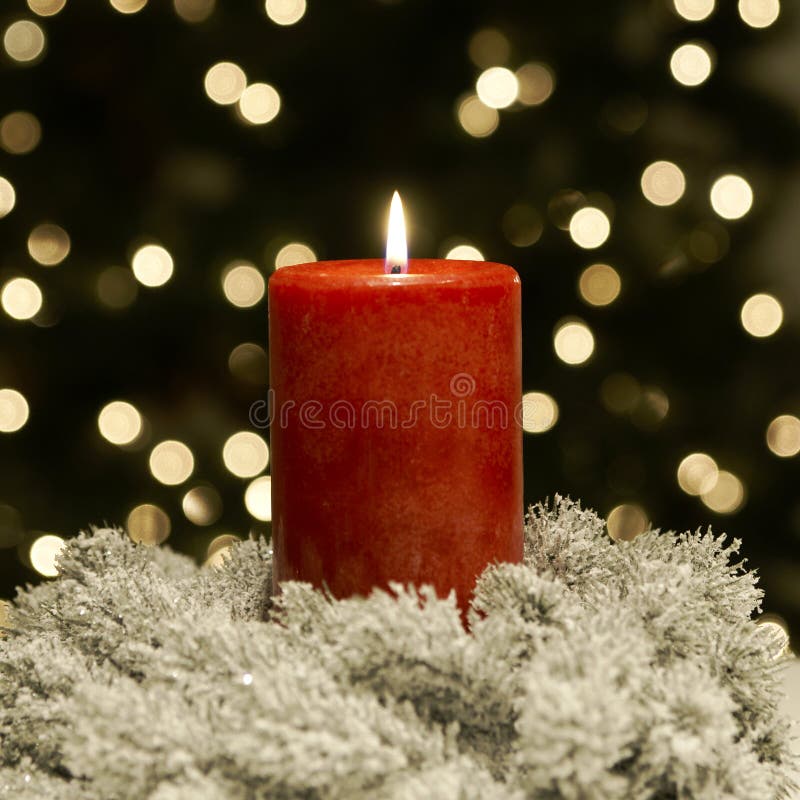 Vermelho da vela do Natal fotografia de stock royalty free Vermelho da vela do Natal fotografia de stock royalty free