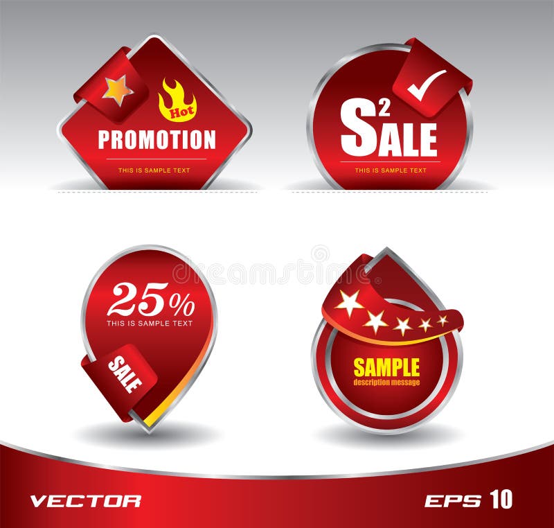 Vermelho da venda da promoção ilustração stock Vermelho da venda da promoção ilustração stock