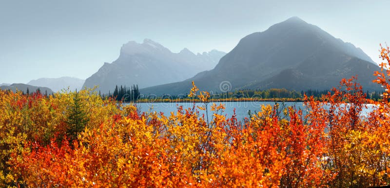 Vermilion Lakes Scenic Area in Banff National Park Stock Image - Image ...