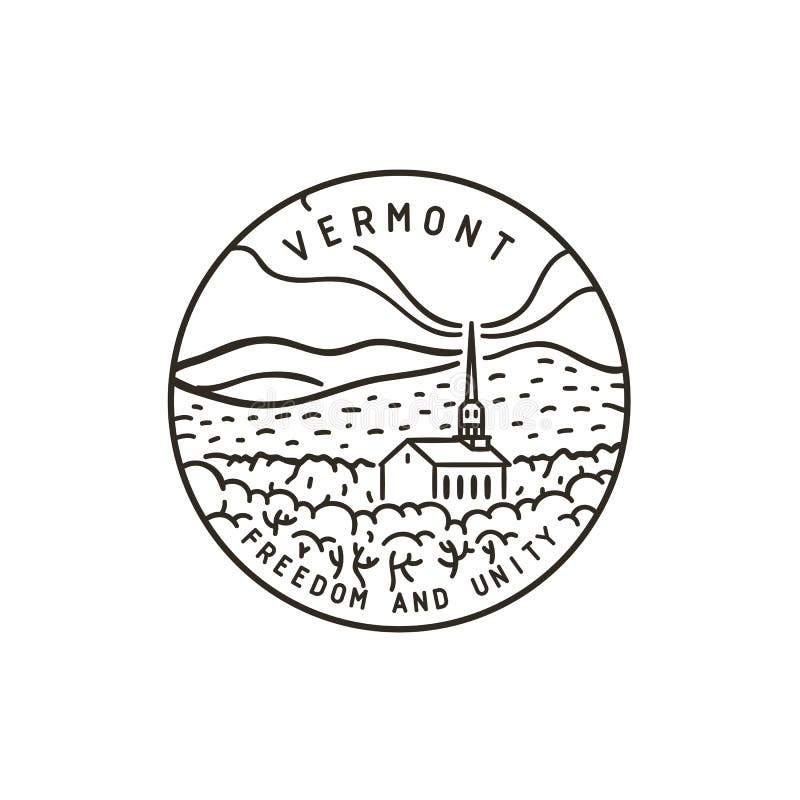 Etichetta Con La Mappa Del Vermont Illustrazione di Stock