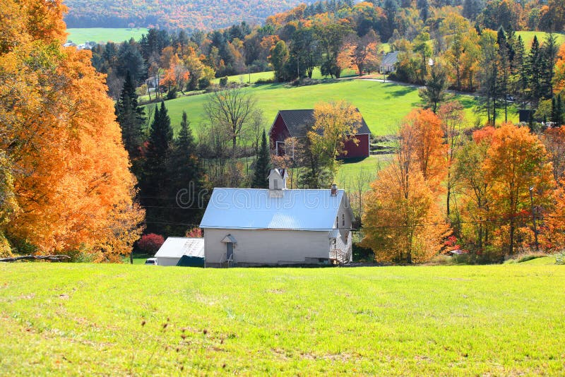 Vermont Landscape in Autumn Time Stock Image Image of colorful