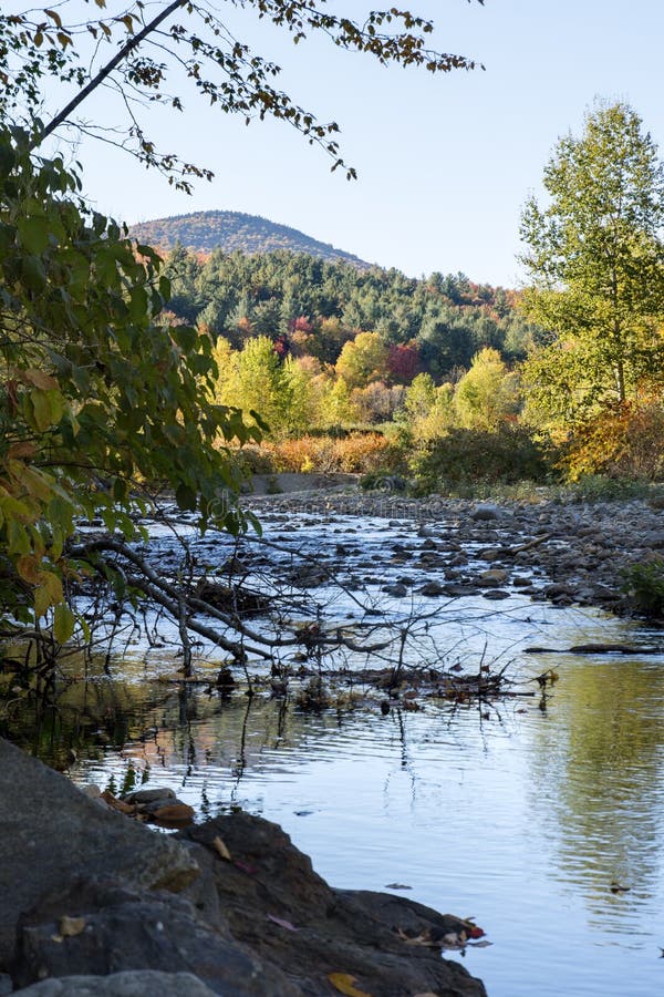 Vermont river at Autumn stock image. Image of colors 80679145