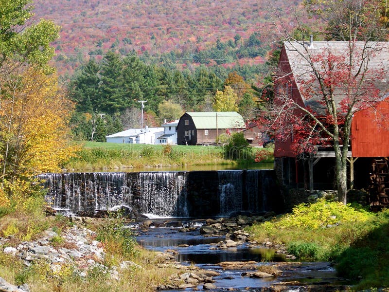 Vermont waterfall in Autumn