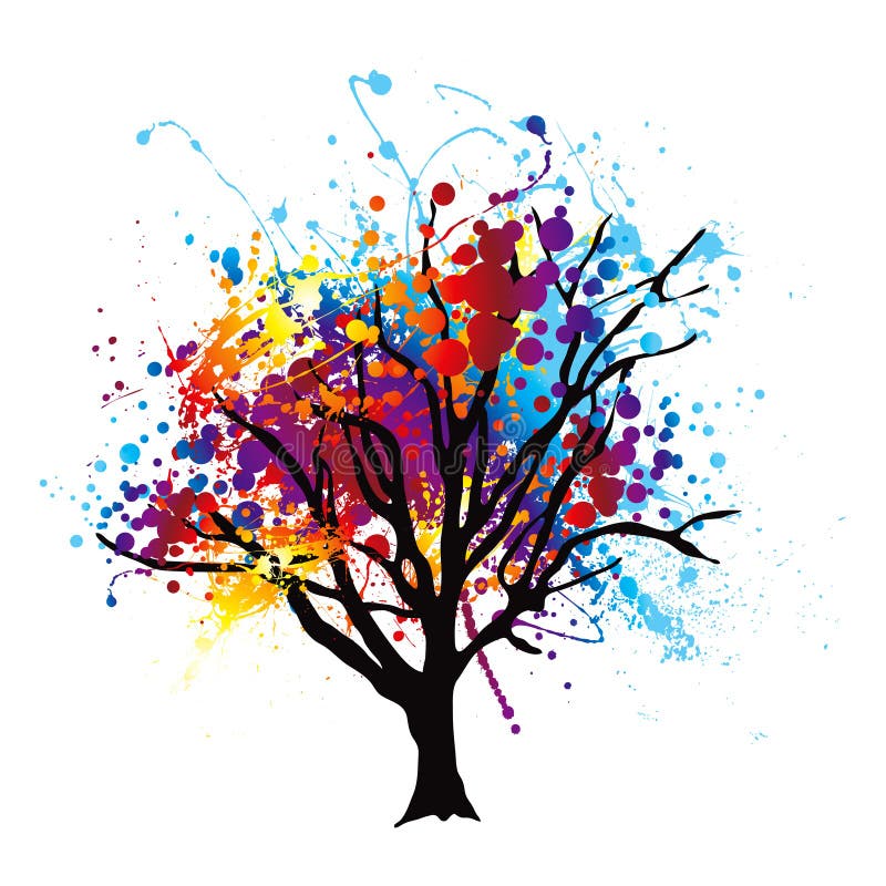 Vernici l'albero dello splat illustrazione di stock Vernici l'albero dello splat illustrazione di stock