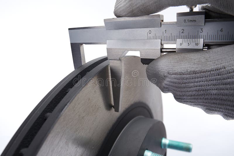 Vernier Caliper on the Brake Disc Close Up Stock Image Image of cars