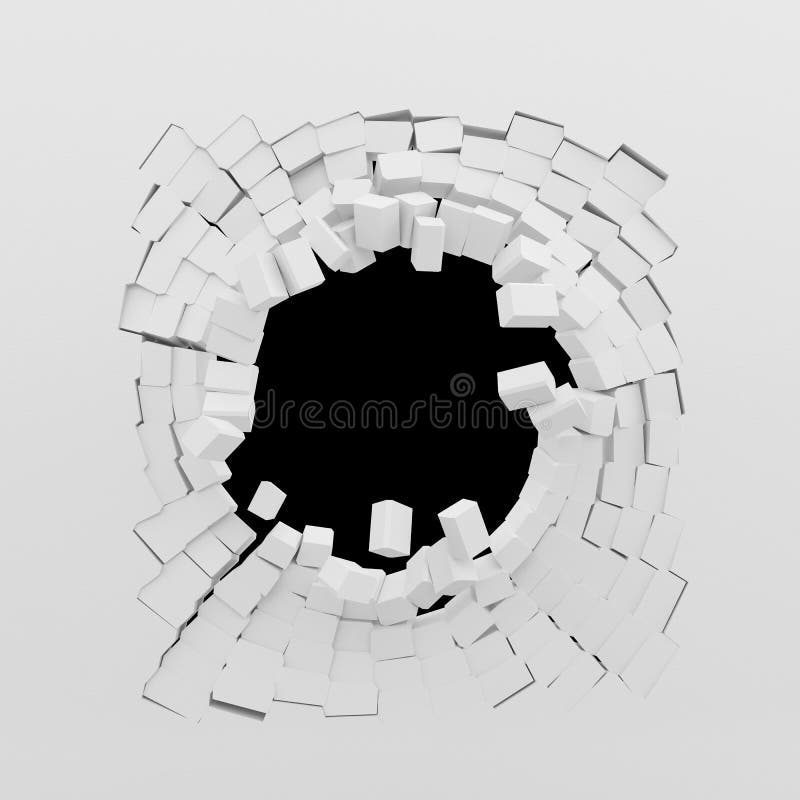 Vernietiging van een witte muur vector illustratie Vernietiging van een witte muur vector illustratie