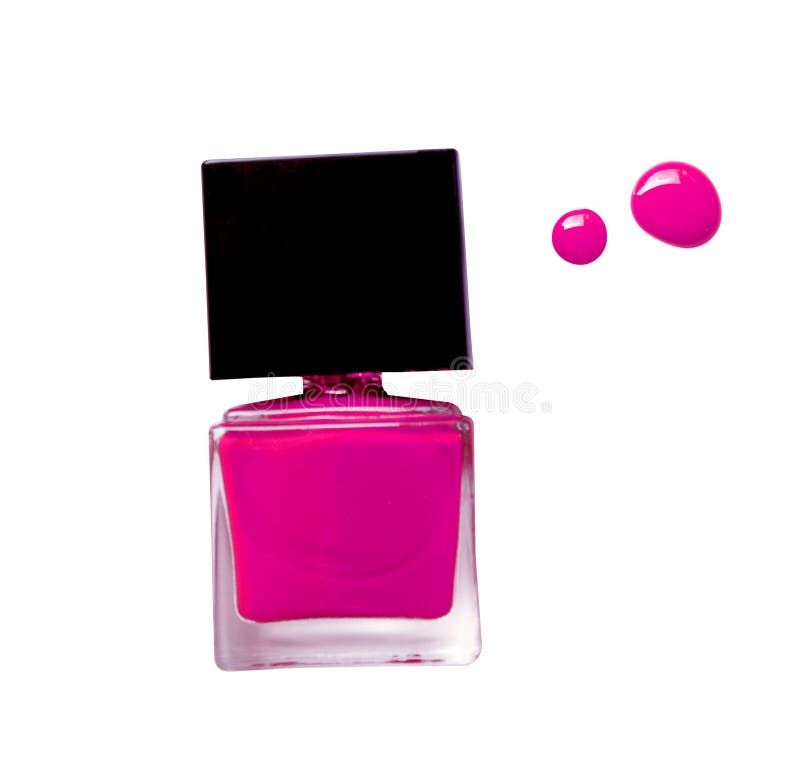 Vernis à ongles rose d'isolement sur le fond blanc photo libre de droits Vernis à ongles rose d'isolement sur le fond blanc photo libre de droits