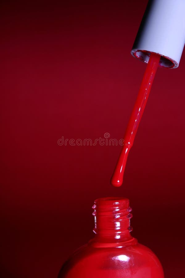 Closeup on a red nail polish. Closeup on a red nail polish