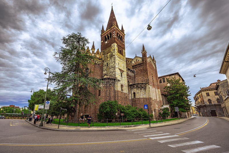 Verona, Italy July 17, 2021 the Medieval Town of Verona in Italy
