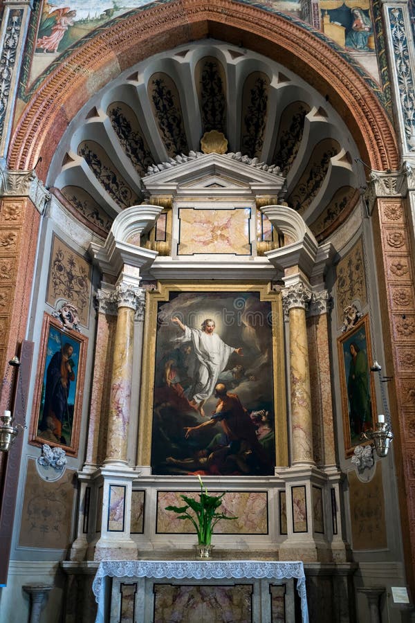 VERONA, ITALY - MARCH 24 : Interior View of Verona Cathedral in ...