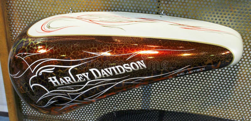 Verona,Italy: 2019 10 02 Veroba Bike Expo airbrushed tank for custom street bikes