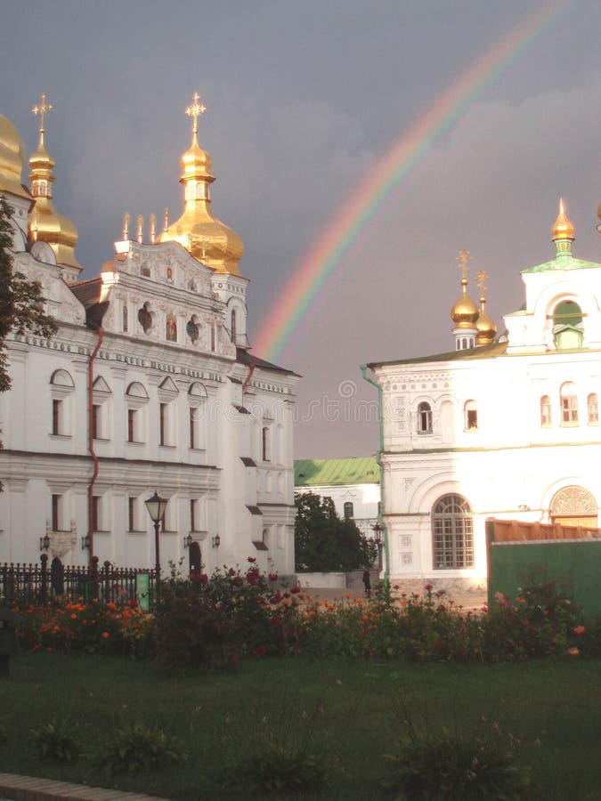 Veronderstellingskathedraal van Kiev-Pechersk Lavra royalty-vrije stock afbeelding Veronderstellingskathedraal van Kiev-Pechersk Lavra royalty-vrije stock afbeelding