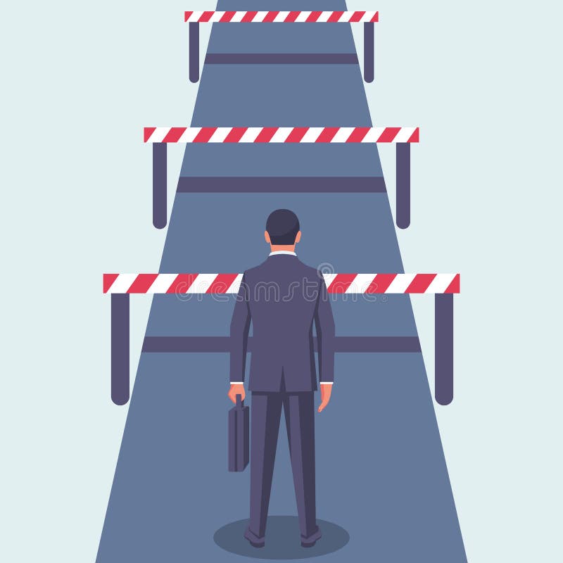 Veroverend Ongeluk Hindernis op manierconcept vector illustratie Veroverend Ongeluk Hindernis op manierconcept vector illustratie