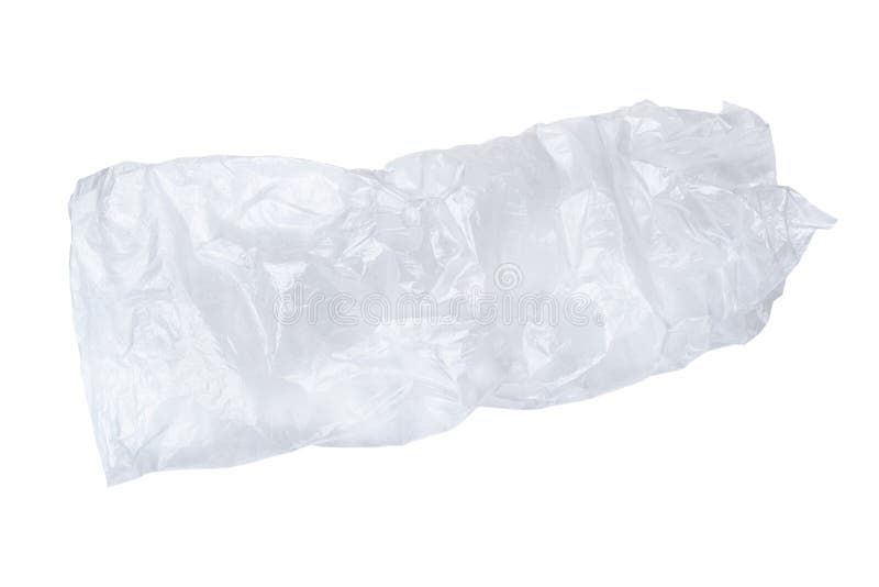 Verpletterde, doorzichtige plastic zak