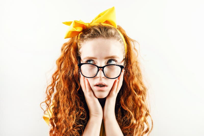 Verrast Ginger Girl royalty-vrije stock afbeelding Verrast Ginger Girl royalty-vrije stock afbeelding