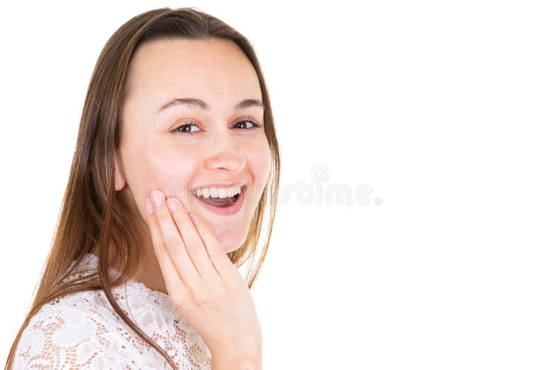 Verraste geschokte verbaasde verbaasde jonge vrouw die gezicht behandelen met hand royalty-vrije stock foto Verraste geschokte verbaasde verbaasde jonge vrouw die gezicht behandelen met hand royalty-vrije stock foto