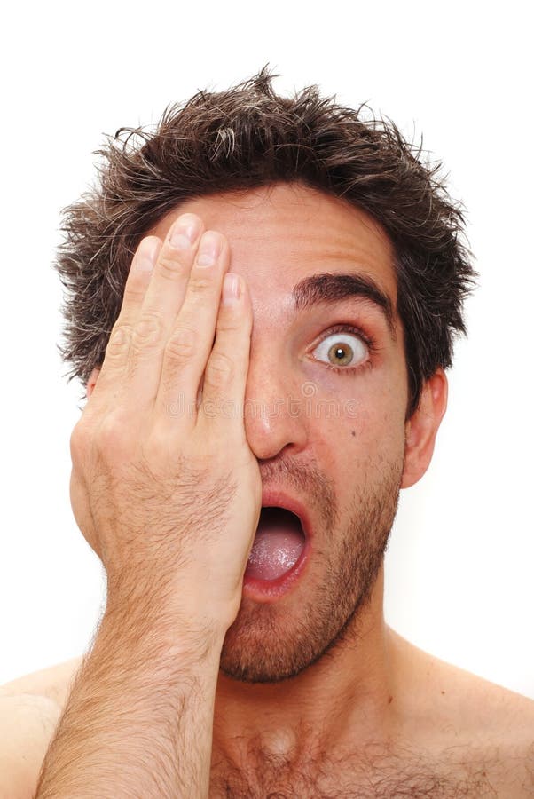 Verraste mens royalty-vrije stock fotografie