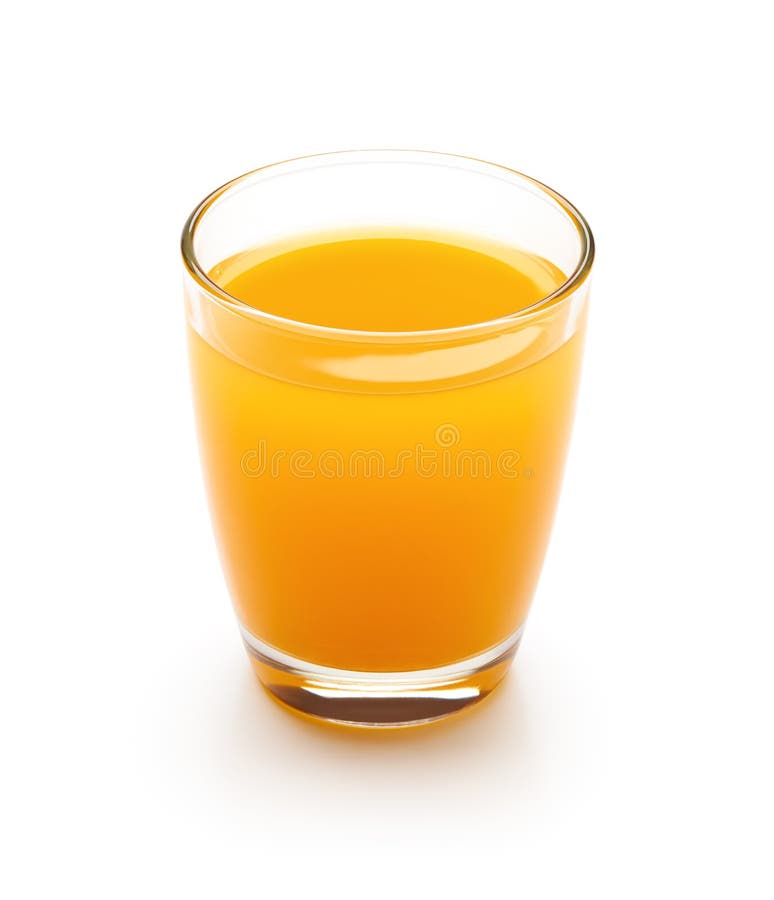 Verre de jus d'orange frais d'isolement sur le fond blanc photo libre de droits Verre de jus d'orange frais d'isolement sur le fond blanc photo libre de droits