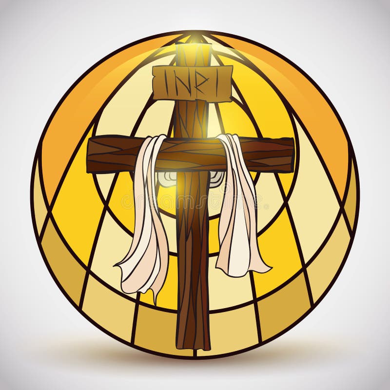 Verre souillé avec le symbole croisé saint à l'intérieur, illustration de vecteur illustration libre de droits Verre souillé avec le symbole croisé saint à l'intérieur, illustration de vecteur illustration libre de droits