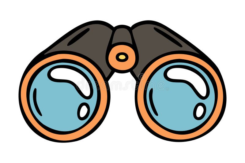 Verrekijker icoon, handgetekende doodle vector illustratie