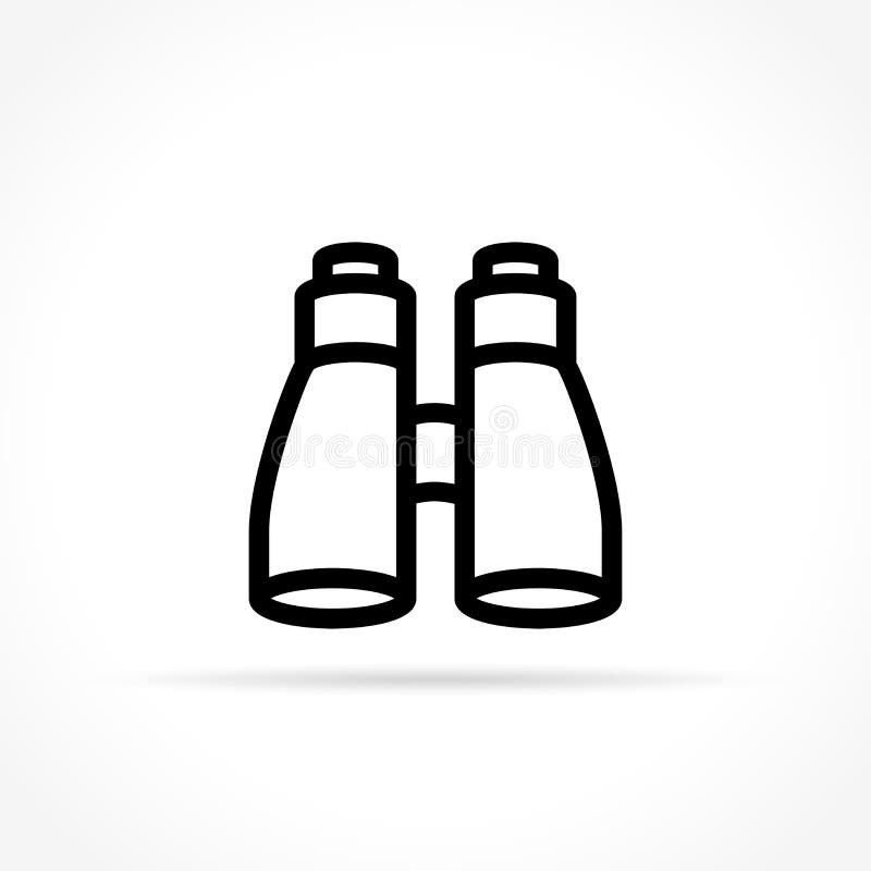 Verrekijker icoon op witte achtergrond stock illustratie