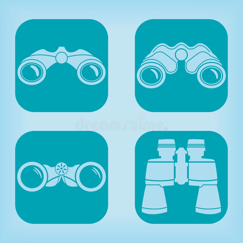 Verrekijker icoon - vier varianten vector illustratie