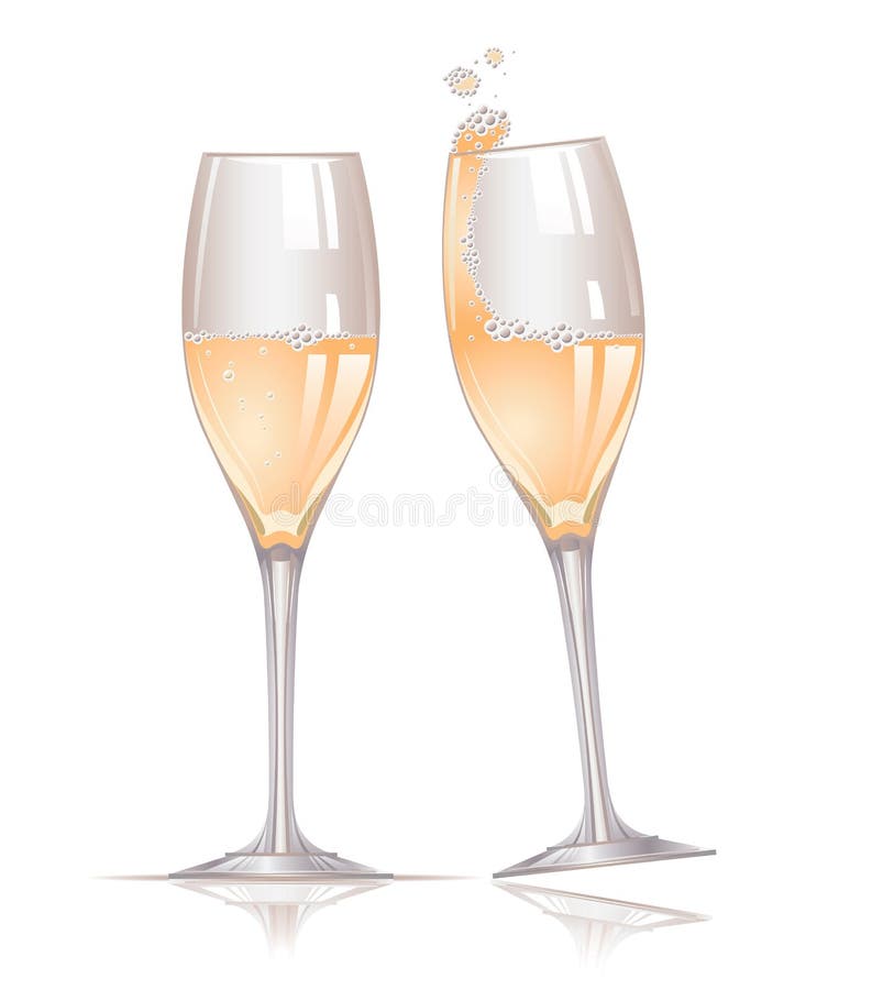 Composition with two flute glasses filled with champagne. Composition with two flute glasses filled with champagne.