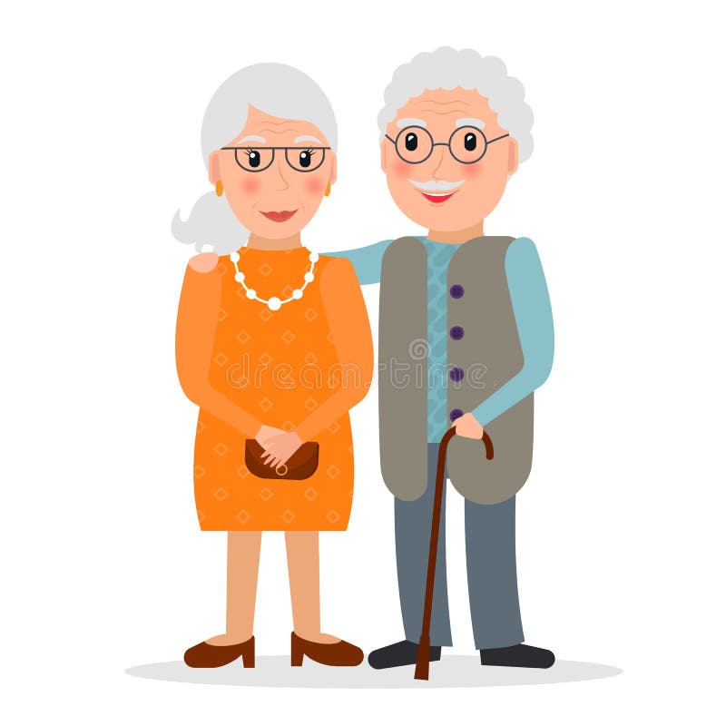 Verres de port de vieux couples illustration de vecteur Verres de port de vieux couples illustration de vecteur