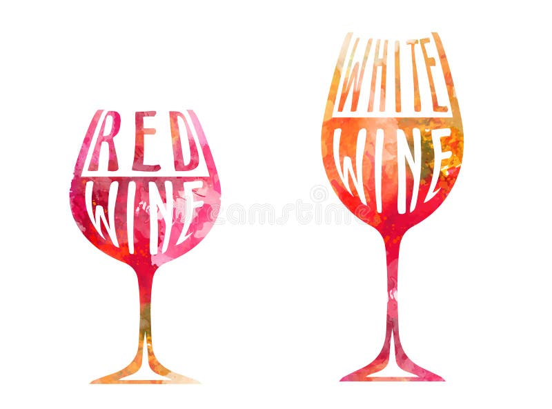 Wine glasses with colorful stamps and splitters vector design. Wine glasses with colorful stamps and splitters vector design