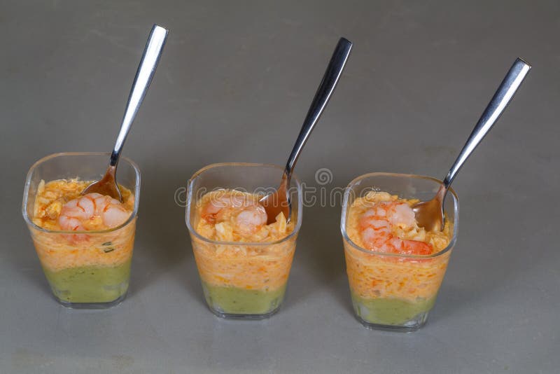 Verrines with Crab, Avocado and Shrimp Stock Image Image of starter, seafood 105419357