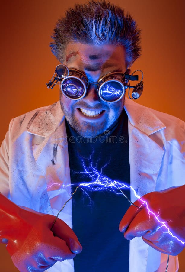 Verrückter Wissenschaftler mit Strom